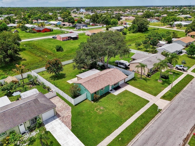 aerial view with a residential view