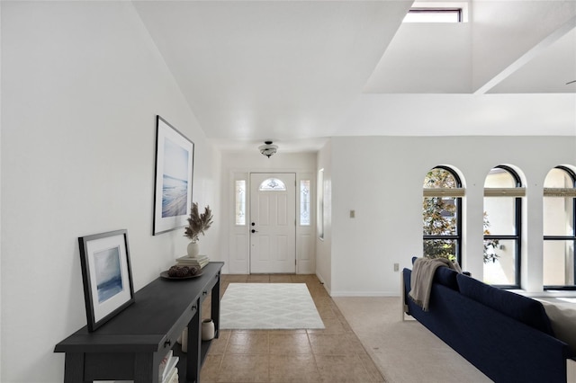 view of tiled foyer entrance