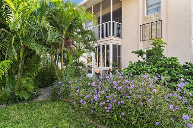 exterior space with a balcony