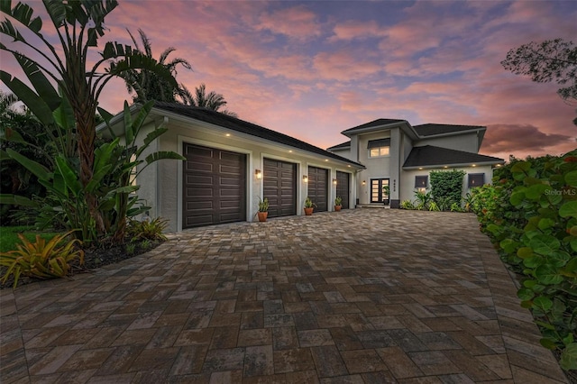 view of front facade with a garage