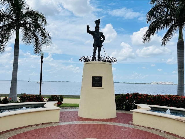 view of community featuring a water view