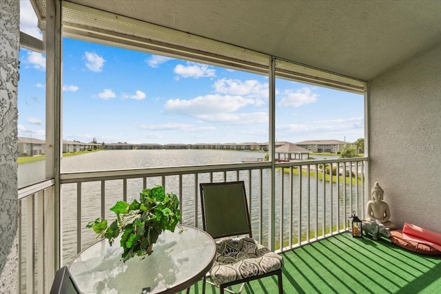 balcony with a water view