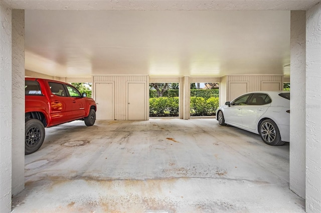 view of parking garage