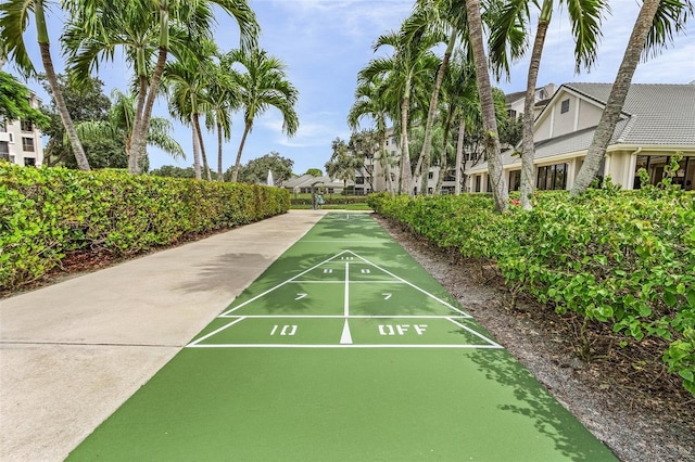 view of property's community with shuffleboard