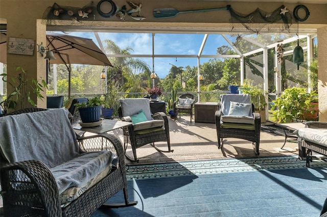 view of patio featuring an outdoor hangout area