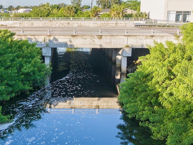 exterior space featuring a water view