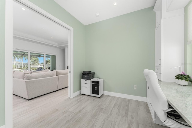 office featuring light hardwood / wood-style floors