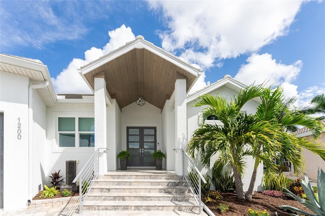 entrance to property with french doors