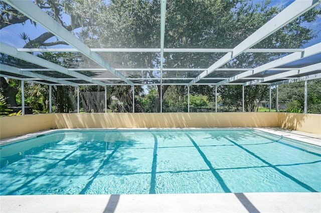 pool with glass enclosure