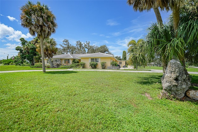 view of front facade with a front lawn