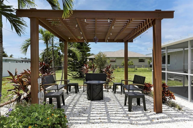 view of patio with a pergola