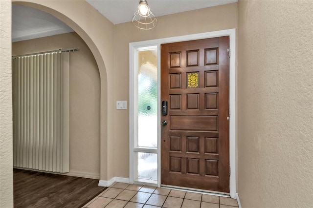 foyer entrance featuring light hardwood / wood-style flooring