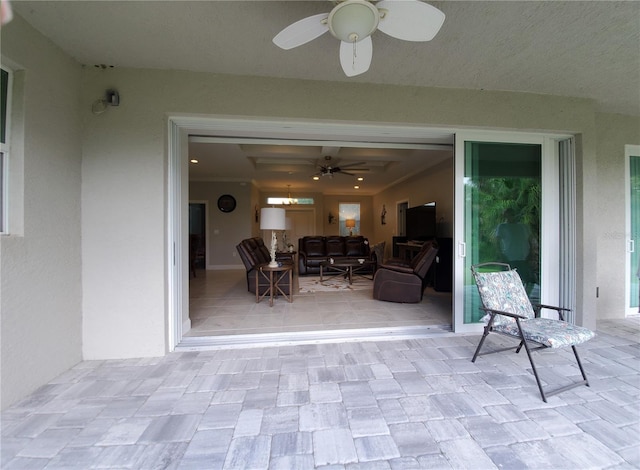 view of patio / terrace with ceiling fan