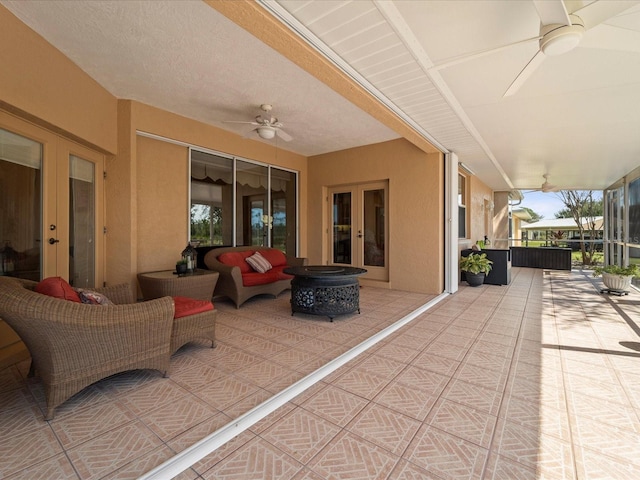 view of patio / terrace with an outdoor hangout area and ceiling fan