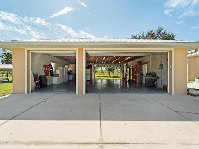 view of garage