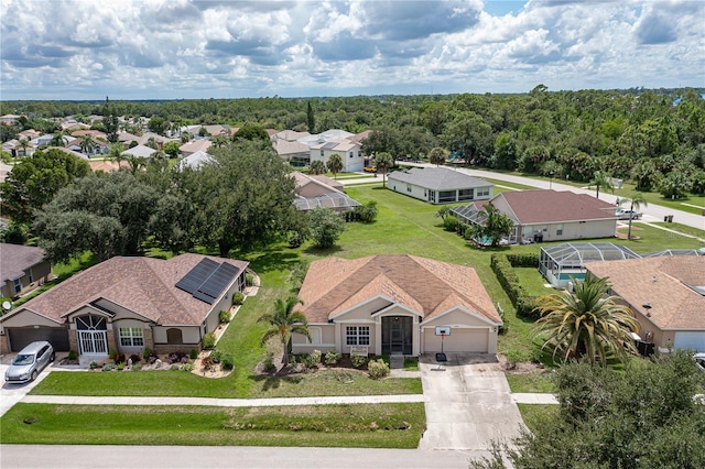 drone / aerial view with a residential view