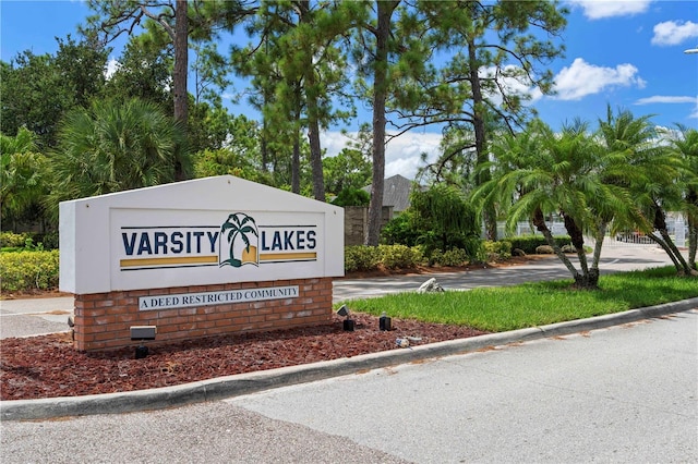 view of community sign