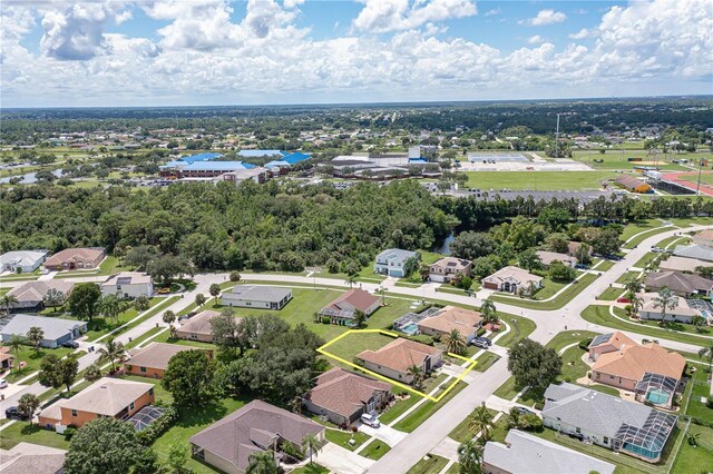 bird's eye view with a residential view