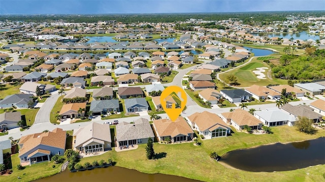 24588 Buckingham Way, Port Charlotte, FL 33980 - birds eye view of property with a residential view, golf course view, and a water view