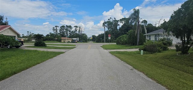 view of road with traffic signs