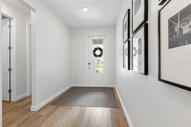 entrance foyer featuring light hardwood / wood-style flooring