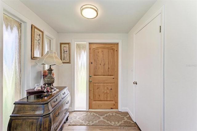 entryway featuring light wood-type flooring