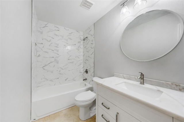 1001 W Marion Ave Unit 14, Punta Gorda, FL 33950 - full bath featuring visible vents, toilet, vanity, and  shower combination