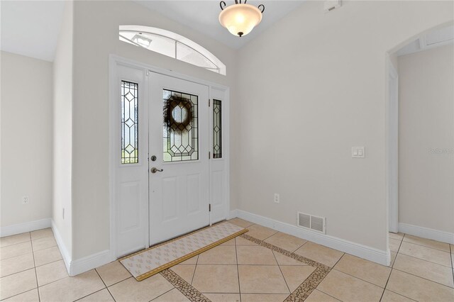 view of tiled foyer