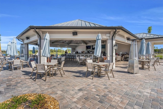 view of patio / terrace featuring a gazebo