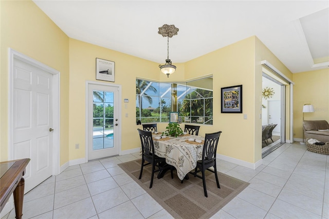 view of tiled dining room