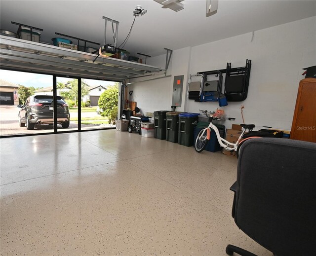 garage featuring electric panel