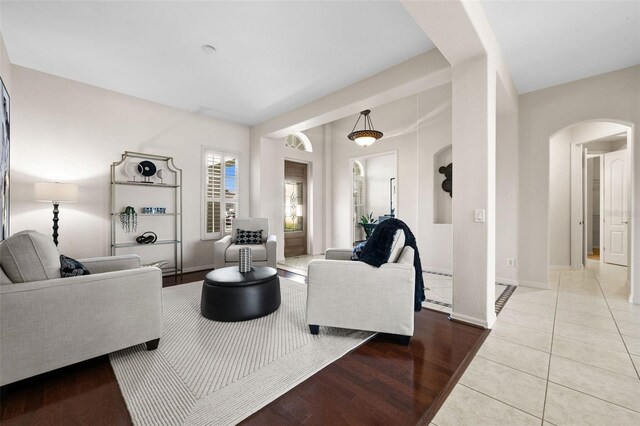 living room featuring hardwood / wood-style floors