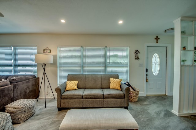 living room featuring a healthy amount of sunlight