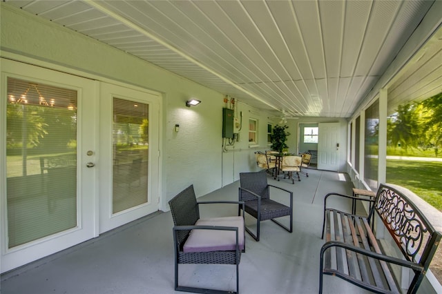 sunroom with french doors