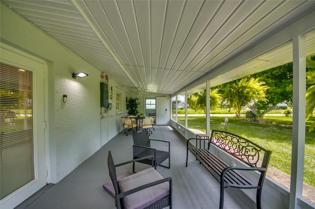 view of patio featuring a porch