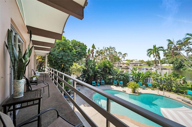 balcony with a water view