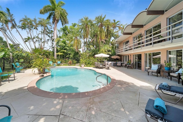 view of pool with a patio