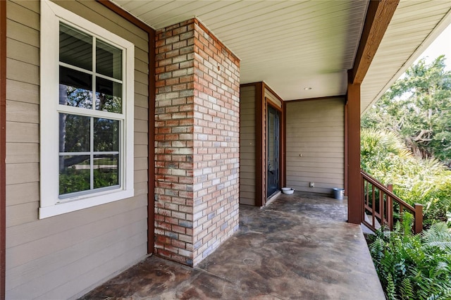 view of patio featuring covered porch