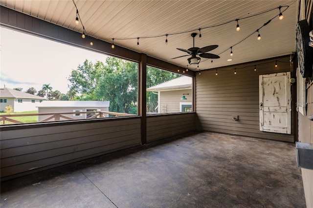 view of patio / terrace featuring ceiling fan