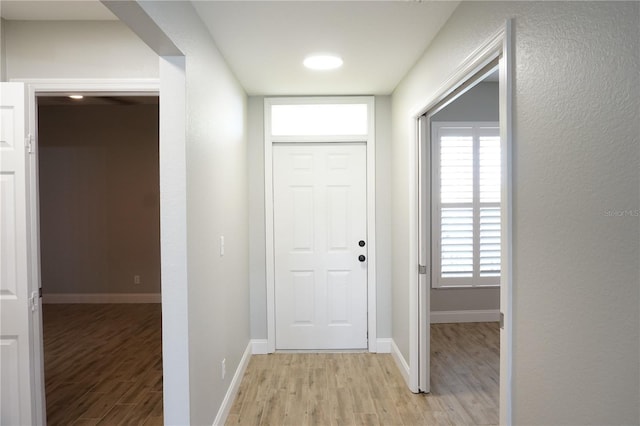 entryway featuring light hardwood / wood-style flooring