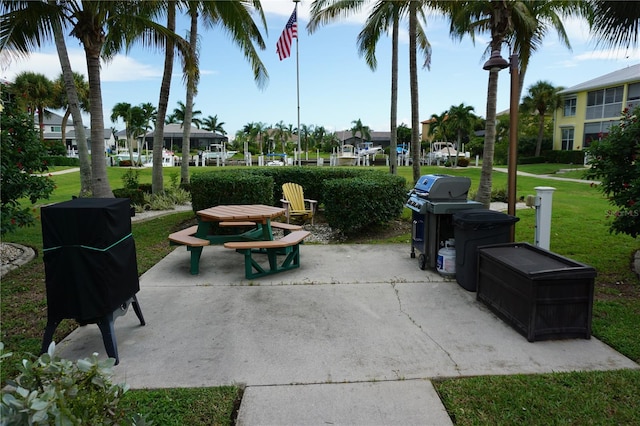 view of home's community with a yard