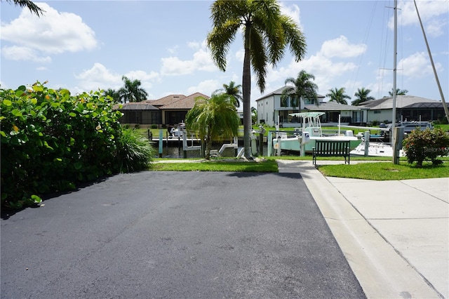 view of street featuring a water view