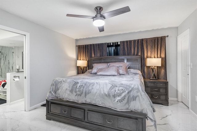 bedroom with ceiling fan