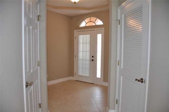 view of tiled entrance foyer