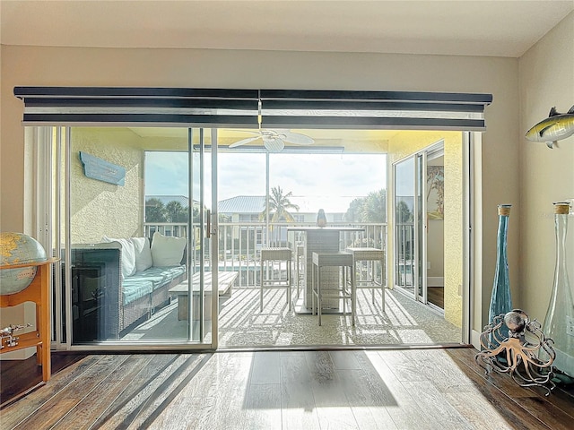 interior space with hardwood / wood-style flooring