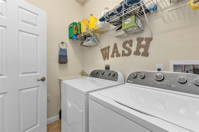 washroom featuring separate washer and dryer