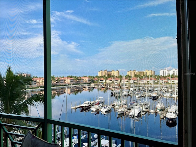 view of water feature