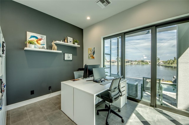 3715 NW 9th Ter, Cape Coral, FL 33993 - office space featuring recessed lighting, baseboards, and dark tile patterned floors