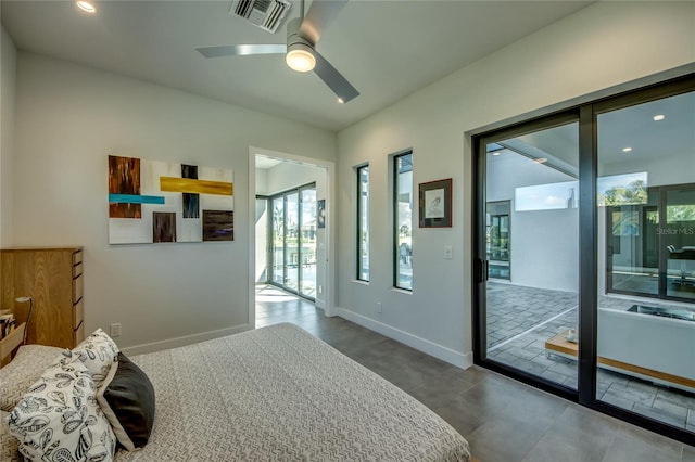 3715 NW 9th Ter, Cape Coral, FL 33993 - bedroom with multiple windows, baseboards, a ceiling fan, and recessed lighting