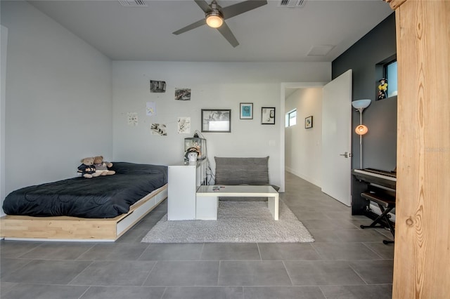 3715 NW 9th Ter, Cape Coral, FL 33993 - tiled bedroom featuring ceiling fan
